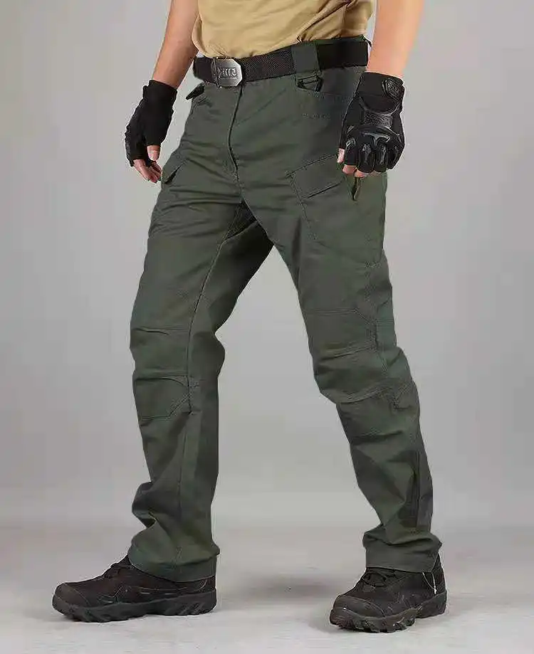 Men's Tactical Pants Cargo Rip Stop Hiking Pants Water Repellent Work Outdoor Trousers