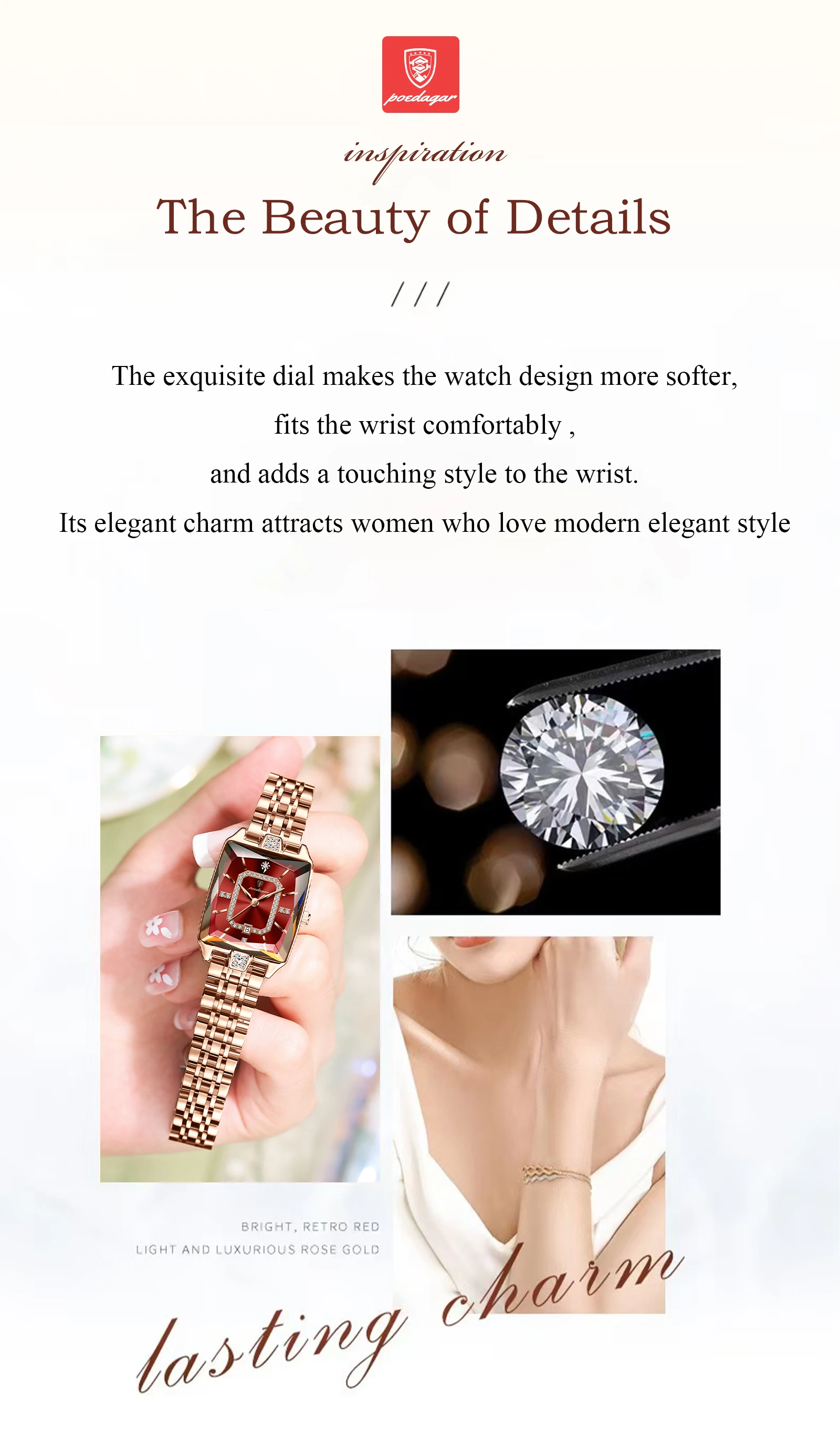 POEDAGAR 785 Fashion Quartz Watch Women Stainless Steel Waterproof Luminous Date Auto Luxury for Ladies Watches Relogio Feminino