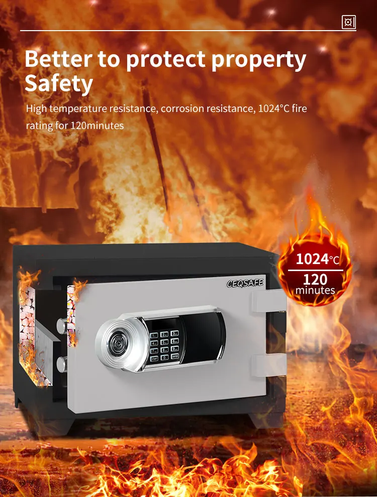 CEQSAFE Digital Safe  Factory Direct Strong Metal Security Deposit Home Money 2 Hours Fireproof Safe Box manufacture