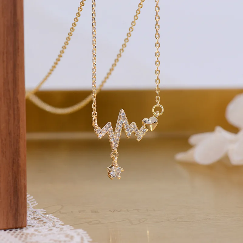 Kalung CZ 2022 Micro Pave Cubic Zircon Necklace 14k Gold Plated