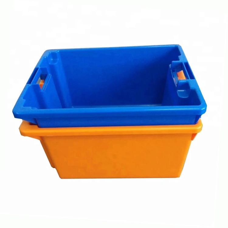 Folding Container Turnover Box Nestable Solid Large Stackable Crate Plastic Durable  Moving Crates Tote Box