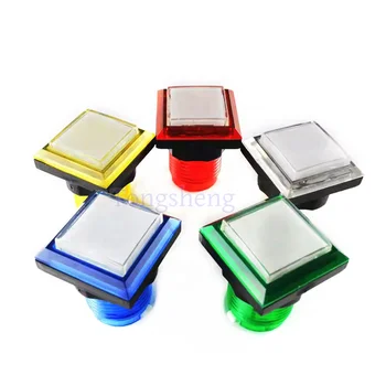 Arcade game push buttons 33*33mm Transparent Small Square Arcade Push Button momentary push button switch led
