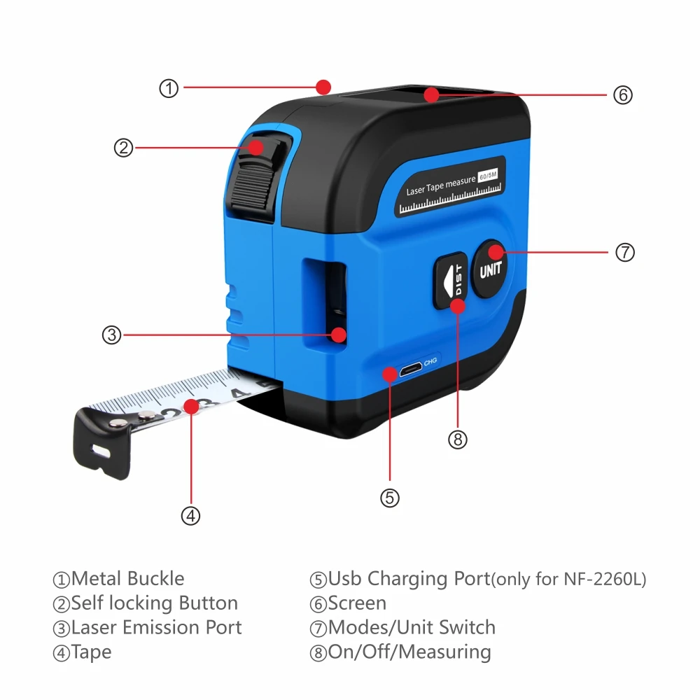 2 в 1 цифровая лазерная измерительная лента 40 м 60 дальномер лазерный измеритель