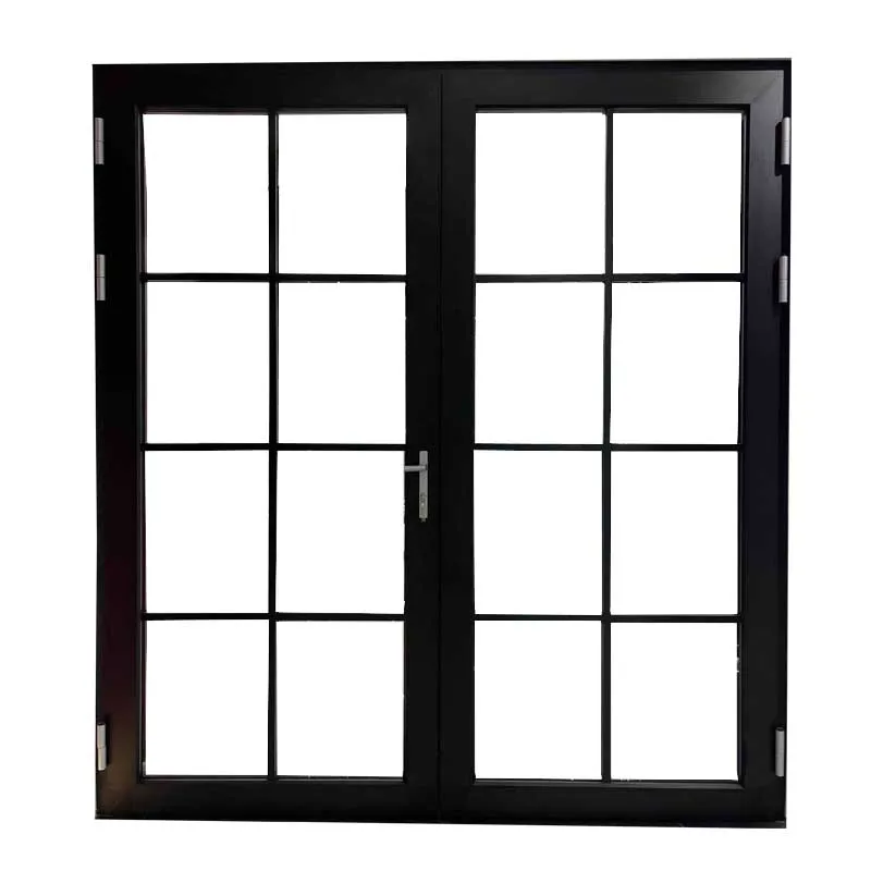 Minglei High Quality Aluminum frame glass door double swing french doors Aluminum Exterior Door factory