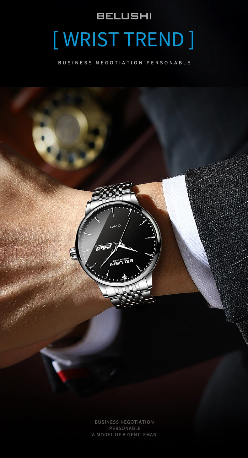 BELUSHI montre pour hommes Top marque montre à Quartz Design Simple montre-bracelet étanche Relogio Feminino
