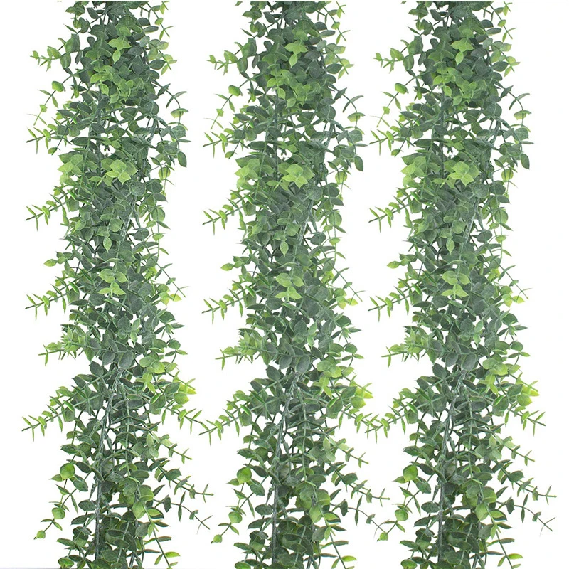 Manufacturers Wholesale Artificial Ivy Leaf Plant Greenery Eucalyptus Vine 1.8 M Ins Eucalyptus Hanging Garland False Suspension