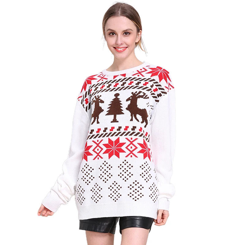 Suéter Personalizado De Navidad Para Mujer,Jersey De Manga Larga Y Cuello  Redondo,De Punto,Talla Grande,Otoño E Invierno - Buy Venta Caliente De Moda  Y Elegante Otoño Invierno Hilo Reciclado De Manga Larga O-cuello