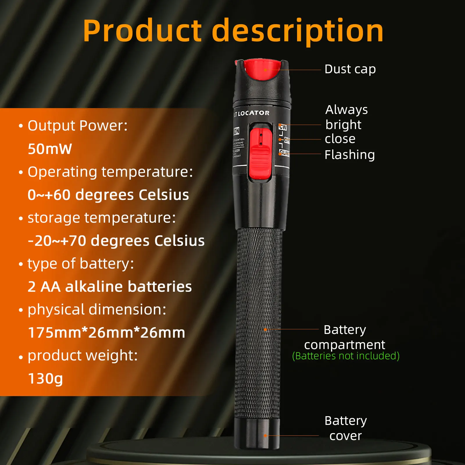 FTTH Mini modello 10KM Visual Fault Locator Fibra Ottica Tester Checker Strumento di Test Connettore universale con l'adattatore FC-LC per le telecomunicazioni CATV