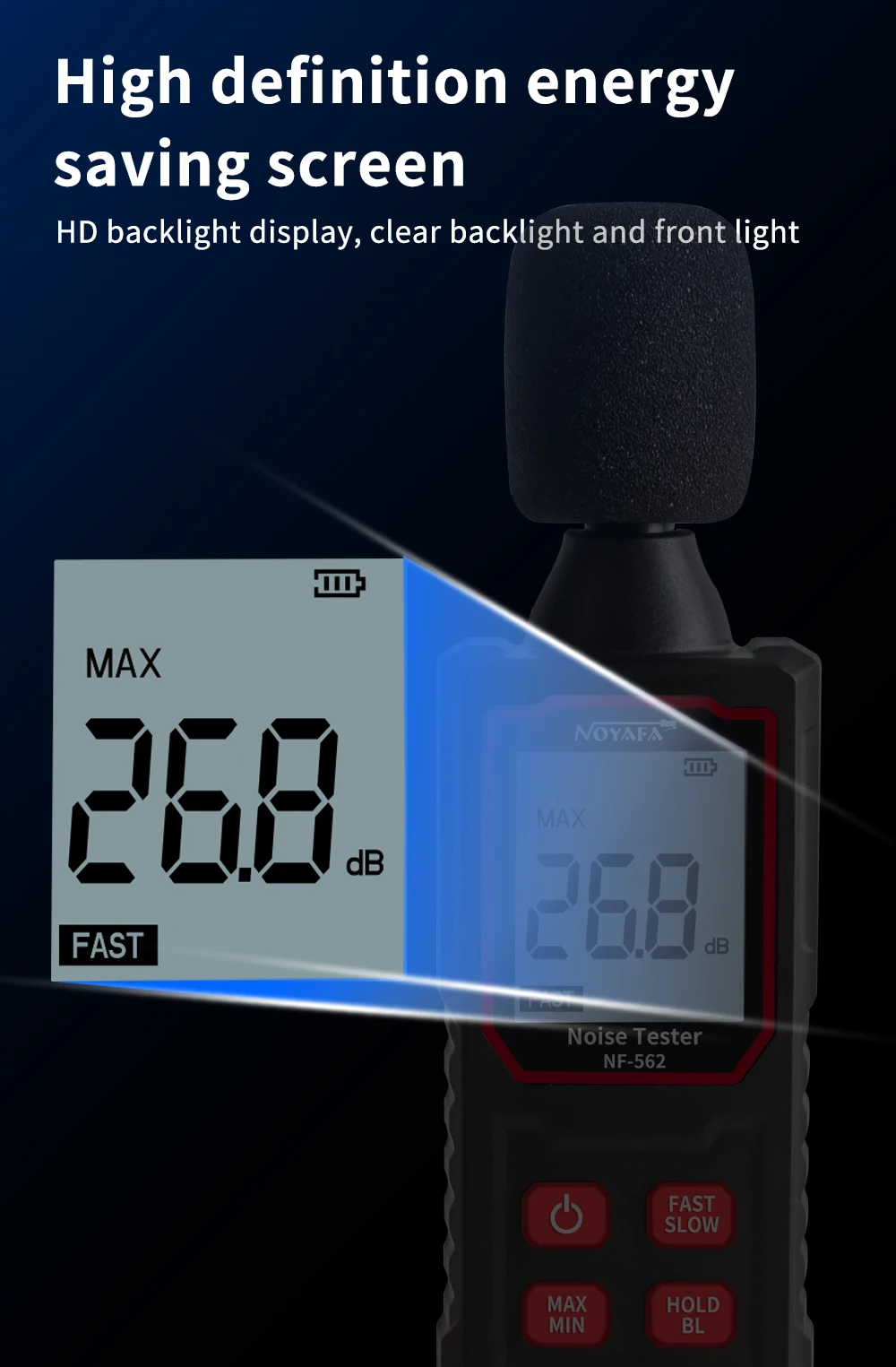 Noyafa Nf562 Digital Sound Level Meter Decibel Tester Condenser