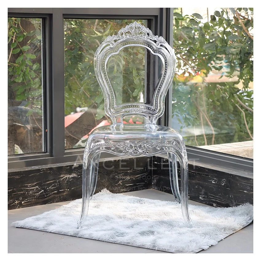 Wholesale Wedding Plastic Transparent clear Acrylic Chairs Cofe Shop  Weddings and Banquet Event Hotel Chairs