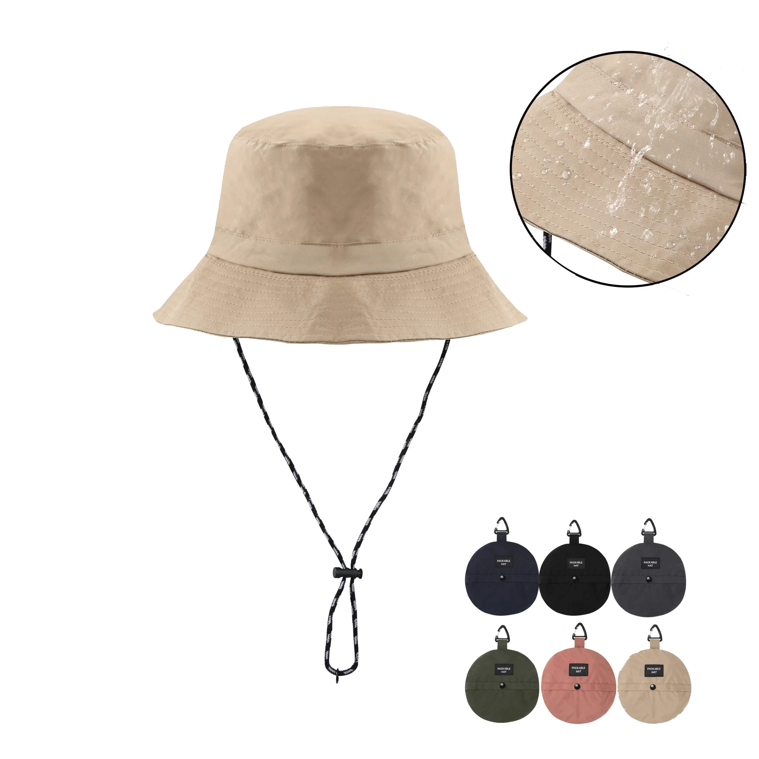Оптовая продажа унисекс летняя полиэфирная Регулируемая 100% нейлоновая быстросохнущая Складная для пляжной рыбалки водонепроницаемая Панама