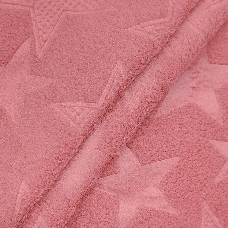 Soft Hand Feel Embossed Fashion Fabric Velvet Material for Pakistan, High Quality Micro Polar Fleece Fabric for Sale/ supplier