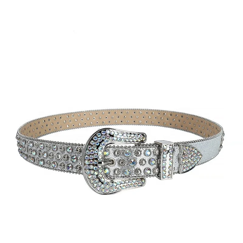 Мужской ремень со стразами