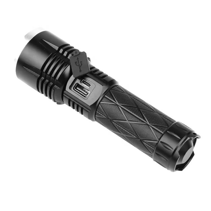 XHP90 LED Zoom Flashlight - 1800lm Rechargeable Camping Light