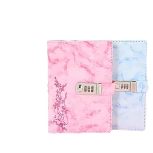 A5 Vintage Leather Travel Diary Journal with Lock and Password 100-Page Loose-Leaf Binding for School and Office Use