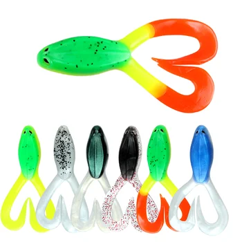 Floating Double-Tail Soft Frog Lure, 11cm 16g Soft Worm Lure, Bass Fishing Kit for Black Pit, Foreign Trade in Stock – Soft Lure – view 2