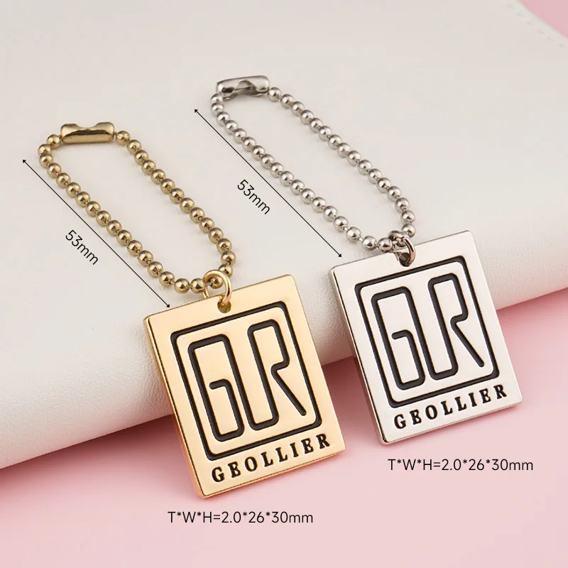 Customize Gold Circle Metal Logo Tag Design Hanging Metal Tags with ...