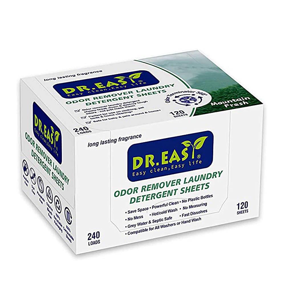 120sheets 240load Factory Wholesale Concentrate Detergent Sheet Laundry Sheet Fragrance ECO Friendly Cleaning