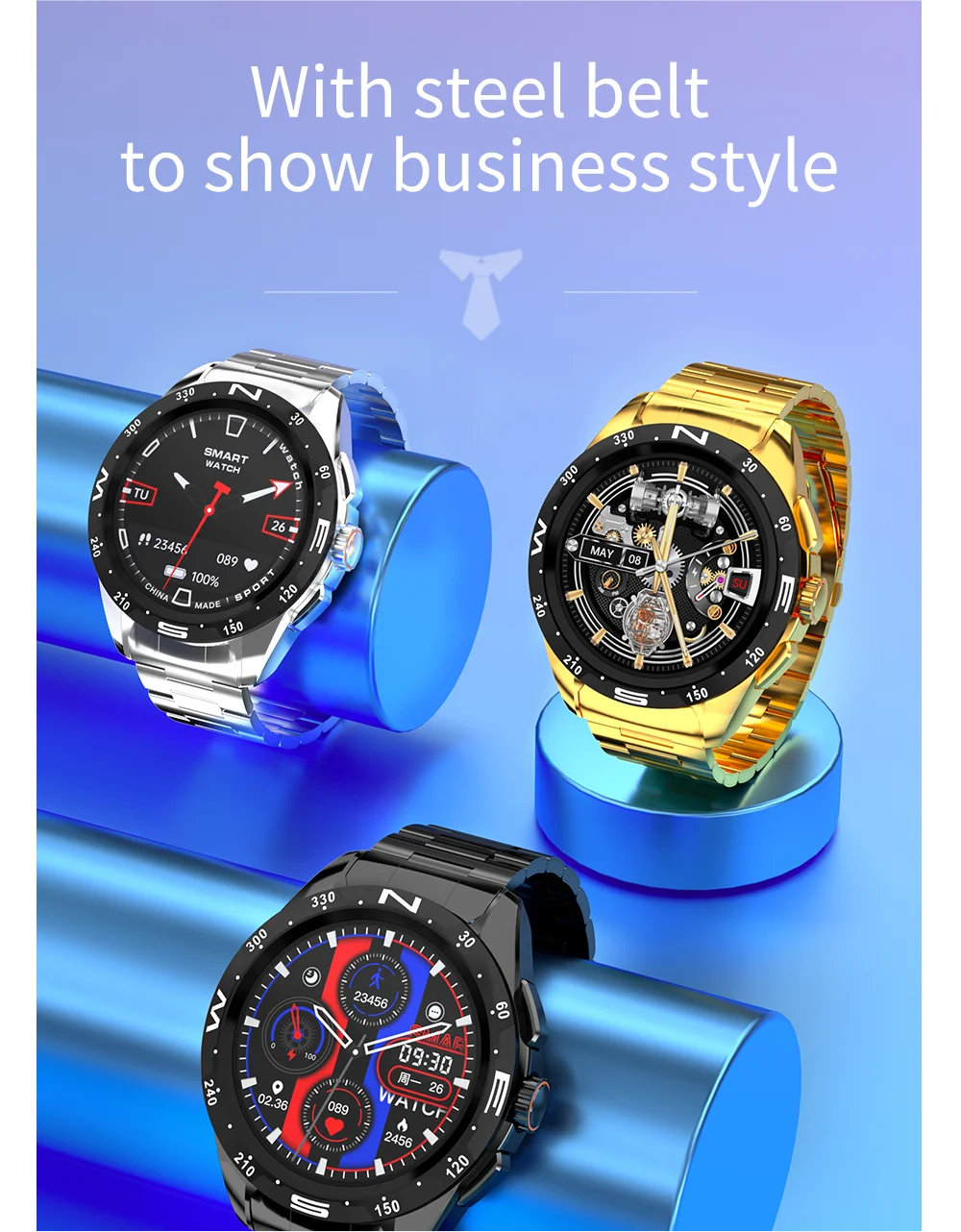 2023 New Arrival H6 MAX Smart Watch Men Round Smartwatch NFC Waterproof BT Calling Wireless Charging Fitness Spoorts Bracelet