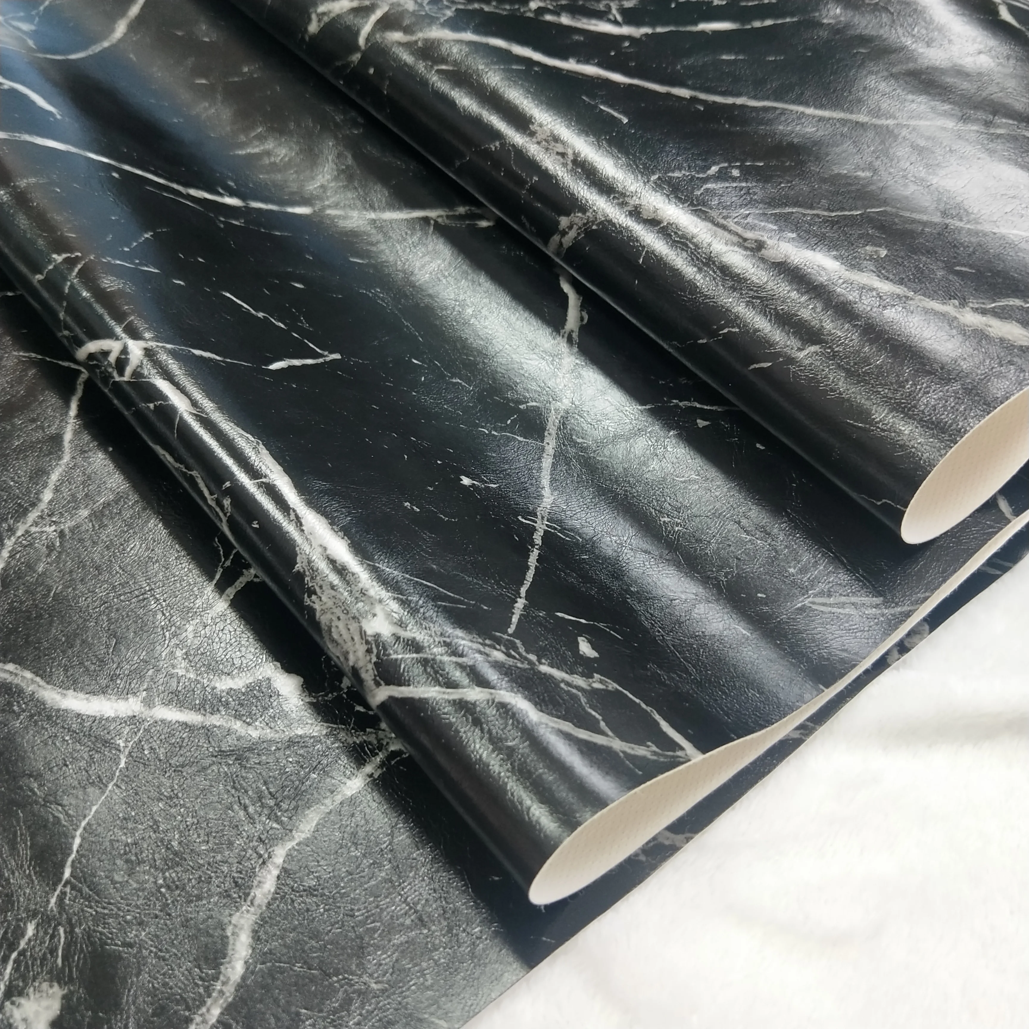 Wholesale Fashionable Waterproof Printed Marble Faux Leather Fabric Vinyl  Leatherette for Bags makeup Case Sofa Material From m.