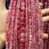 Calcedonia roja óptimizada con flor roja, piedra natural 7a.