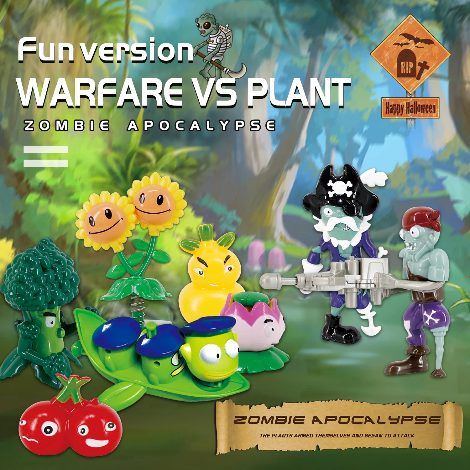 Plants Vs Zombies Kit C/4 Jogo Atira Bolinhas Pronta Entrega