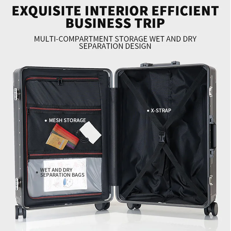 Custom Hard-Edged Swivel Small Suitcase with Wheels for Leisure and Business Carry-On Laptop Carrying