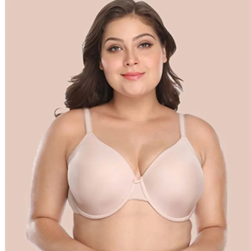 Comfort E F G Cup Europe And America Brassiere Fat Women Big Cup Big Boobs Non Padded Large Size Thin Cup Plus Size Silk Bra
