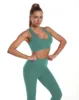 2pcs set bra+leggings green