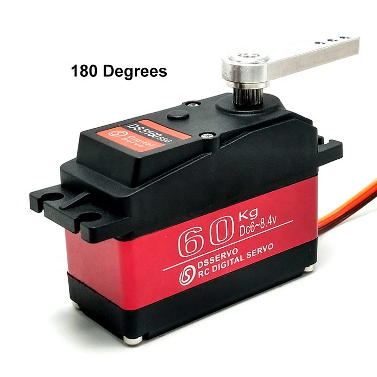 DSSERVO DS5160 HV 60kg 180°/270° 18T Engrenage métallique Servo numérique pour voiture RC 1/5 Redcat HPI Baja 5B SS Compatible avec SAVOX-0236 LOSI XL 5T Sale - Mobile