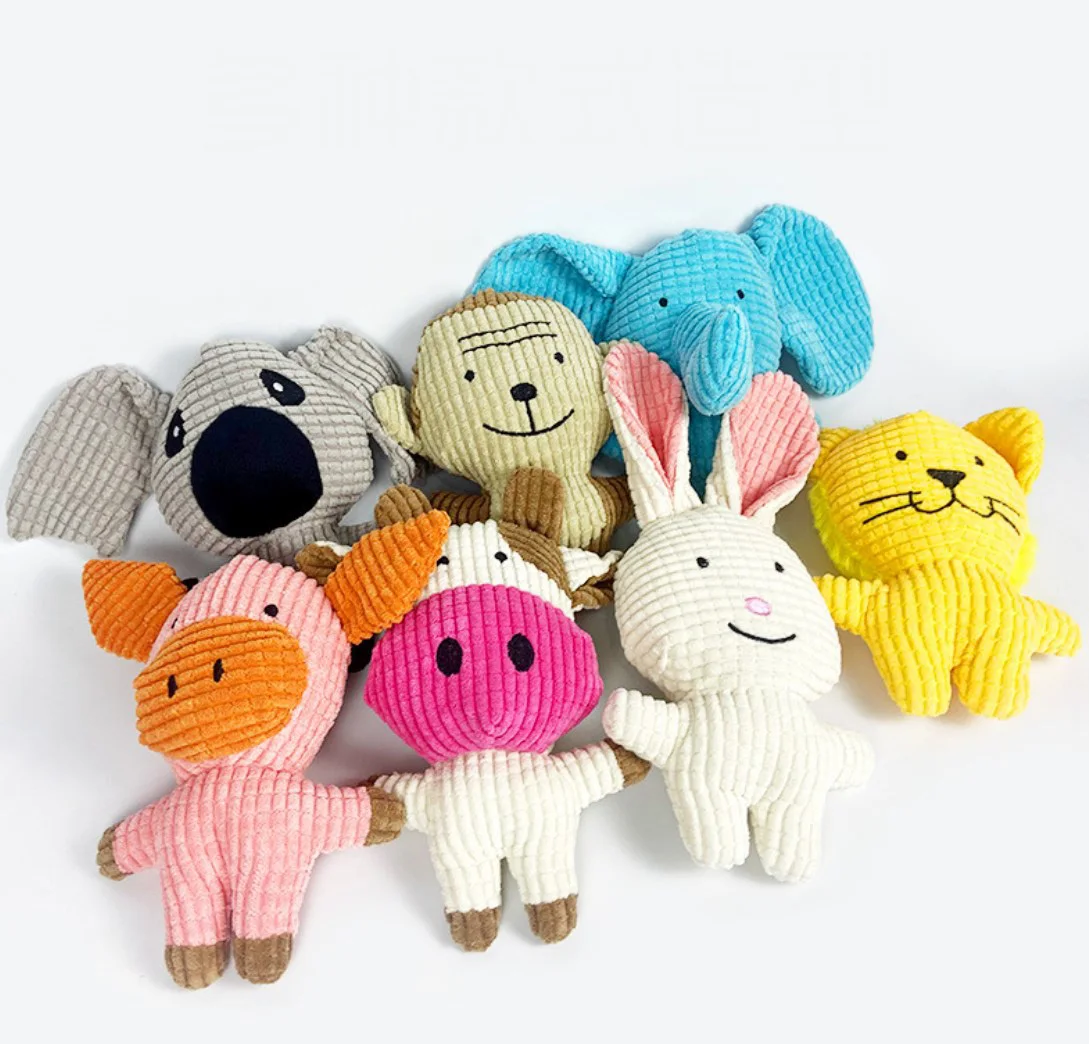 Wholesale Animal Plush Puppy Chew Toys With Squeakers Cute Soft Pet Dog