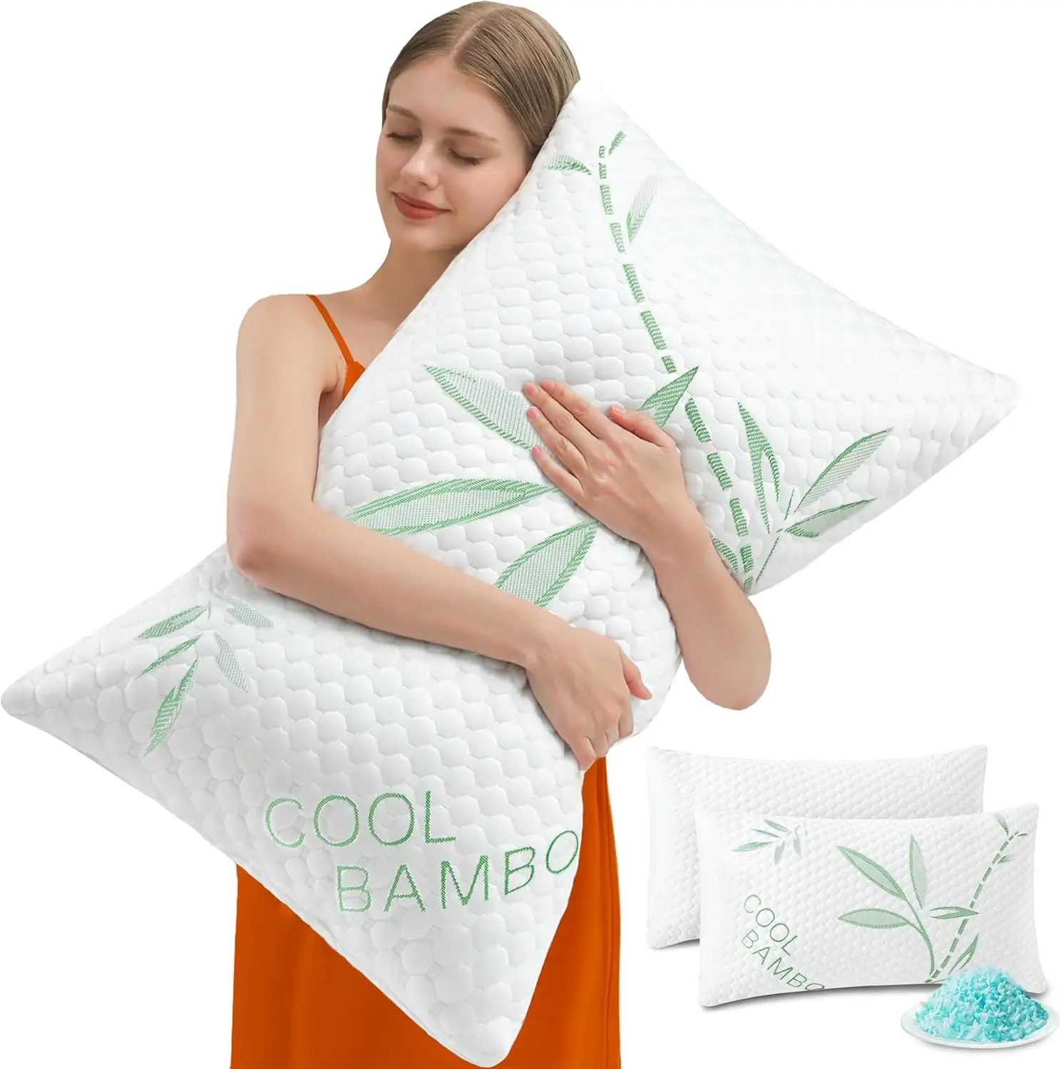 Bantal Busa Memori Cincang dengan Cetakan Bambu, Harga Langsung dari Pabrik, OEM, Grosir, dan Kustom LOGO untuk Pembaringan Samping, Belakang, serta Perut