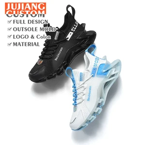 Men's Custom Logo Breathable White Athletic Sneakers Summer Autumn Walking Sports Running Trainers OEM Manufacturer TPU Outsole