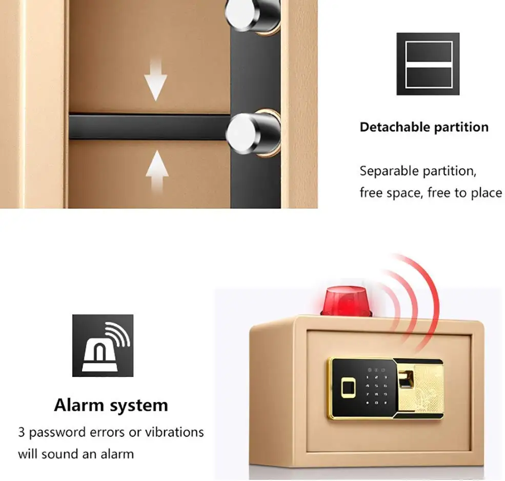 
Небольшой стальной Сейф zhenzhi, ящики для шкафов для дома, офиса, гостиницы, блокировка по отпечатку пальца, Сейф 