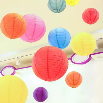 Round Outdoor Wedding Garden Lanterns Festive Paper Hanging Decorations