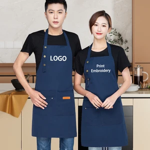 Cafe Bar Barista Uniform Waitress Cotton Apron Wear-resistant Tool Reusable Restaurant Apron Hair Waterproof