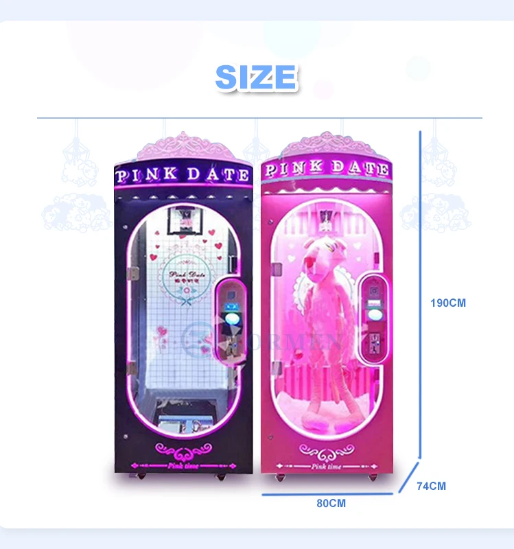 Pink Date Coin Operated Machine Cut Prize Arcade Game Machine Cut Prize Game Machine