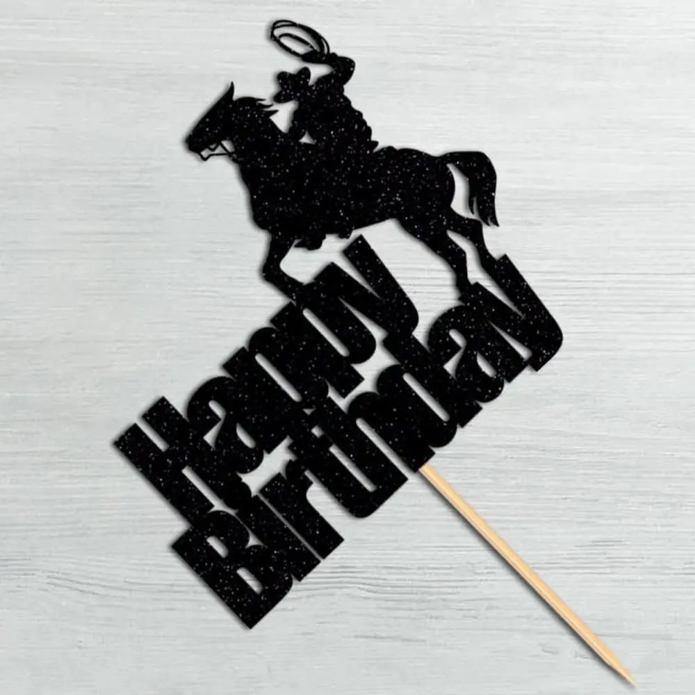 Cowboy 69th Birthday Cake Topper - Horse Rodeo Western Theme Decoration For Men - View #5
