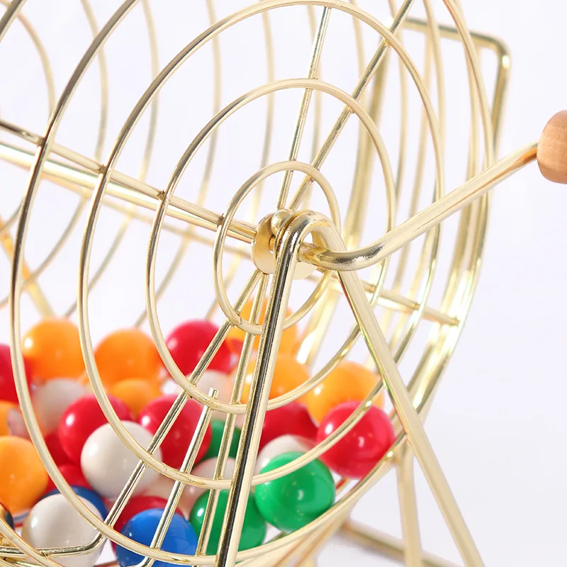 Набор для бинго с клеткой и мячом, деревянная доска, карточка для бинго