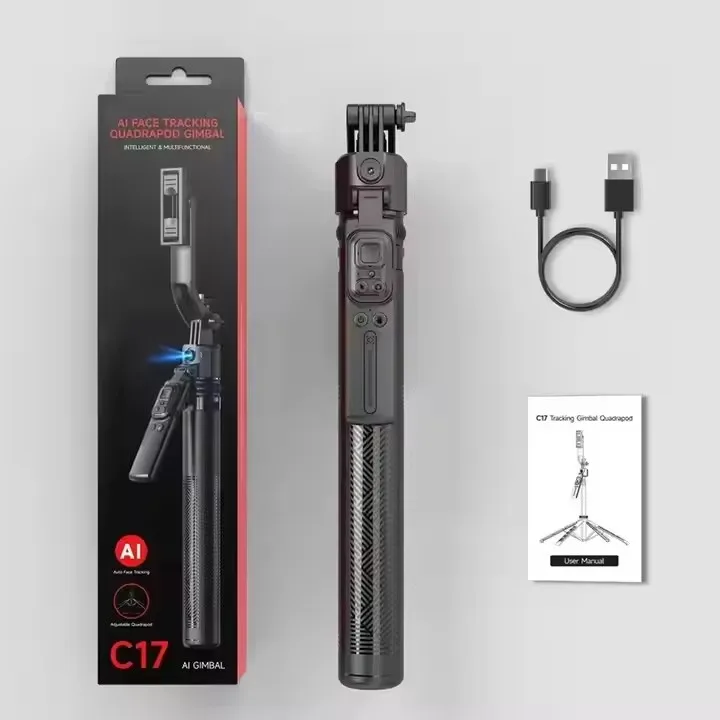 GREATYYT 64-Inch AI Automatic Face Tracking Gimbal Stabilizer Selfie Stick 360 Degree Intelligent Rotatio for Camera Smartphone