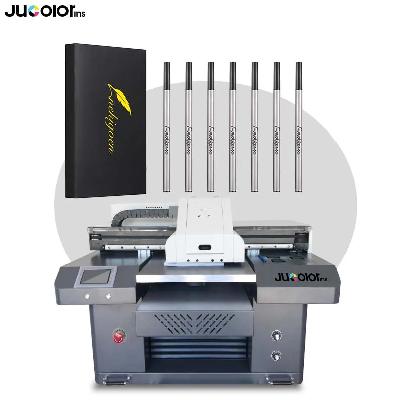 上海ジューカラー3DエンボスUVニス卓上小型UVプリンター（CMYK