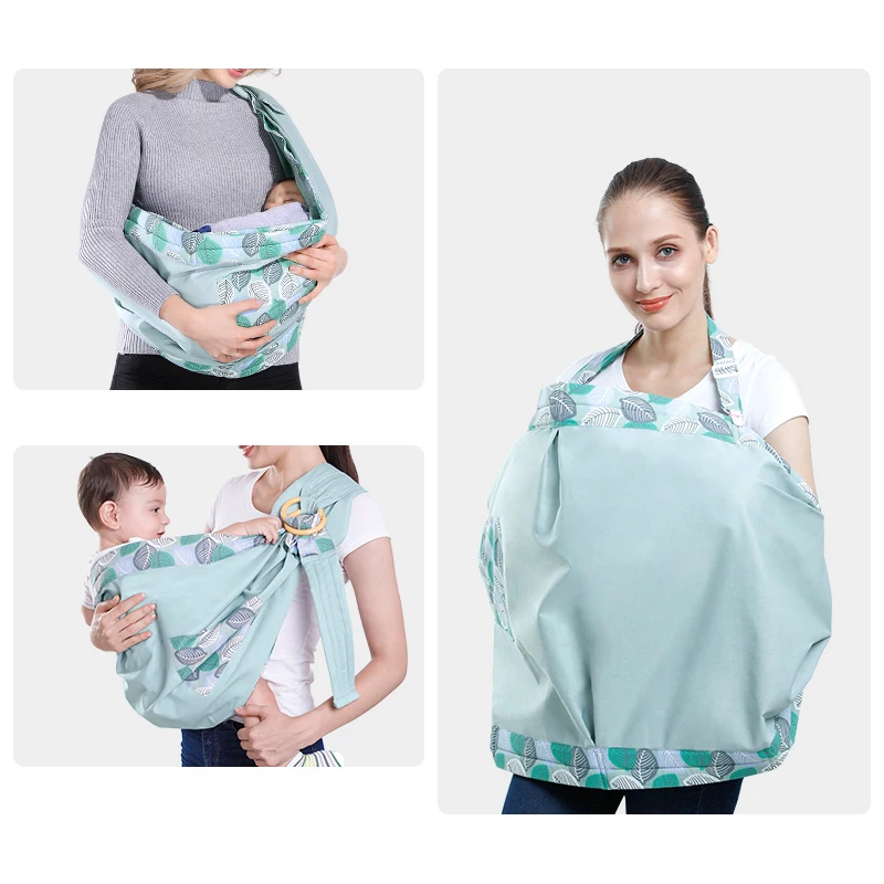 Baby Wrap Newborn Sling Dual Use Infant Nursing Cover Carrier Mesh Fabric Breastfeeding Carriers Up To 130 Lbs (0-36M) details