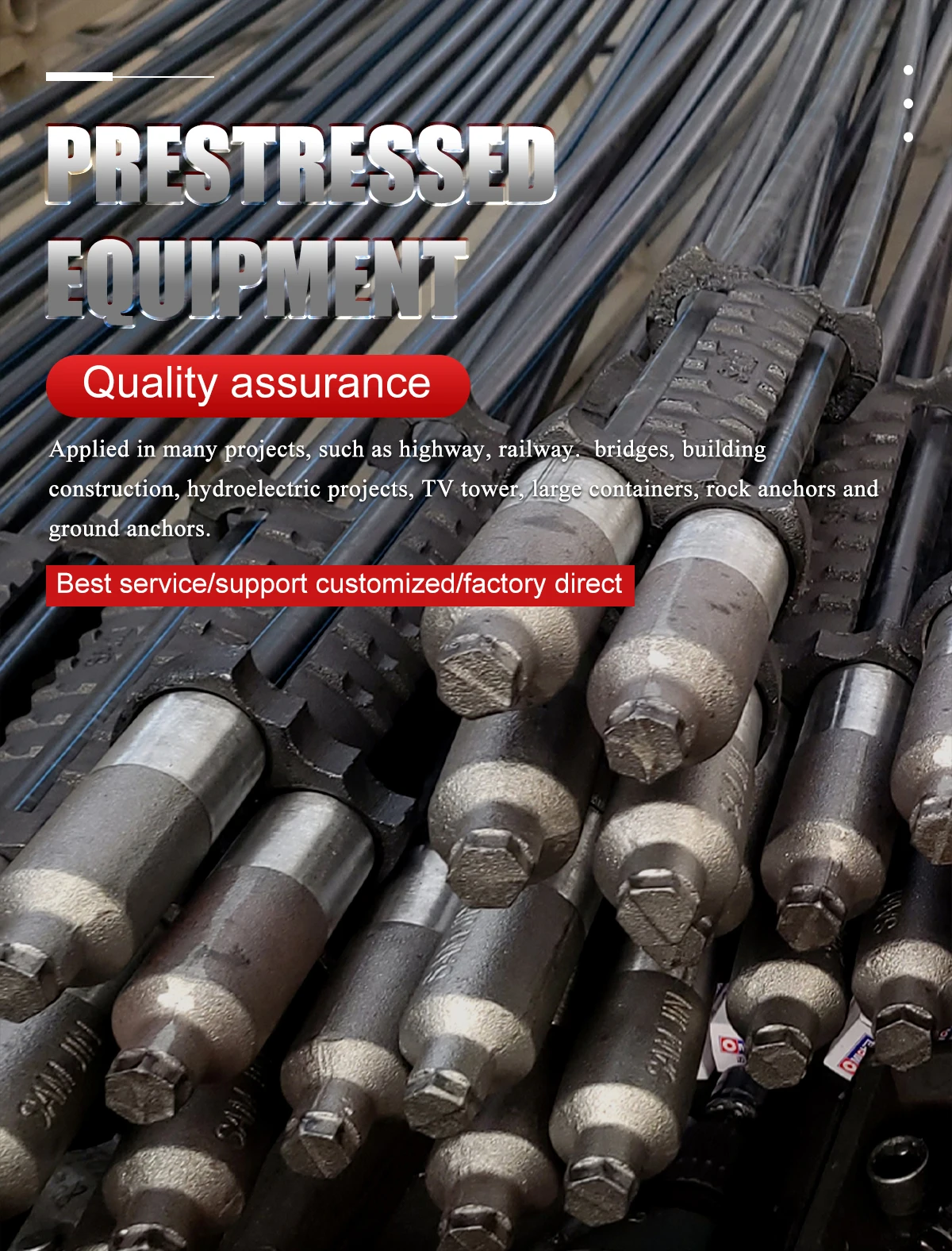 12t13 Anchor Head Post Tension Wedge Anchor Mine Stressing Prestressed