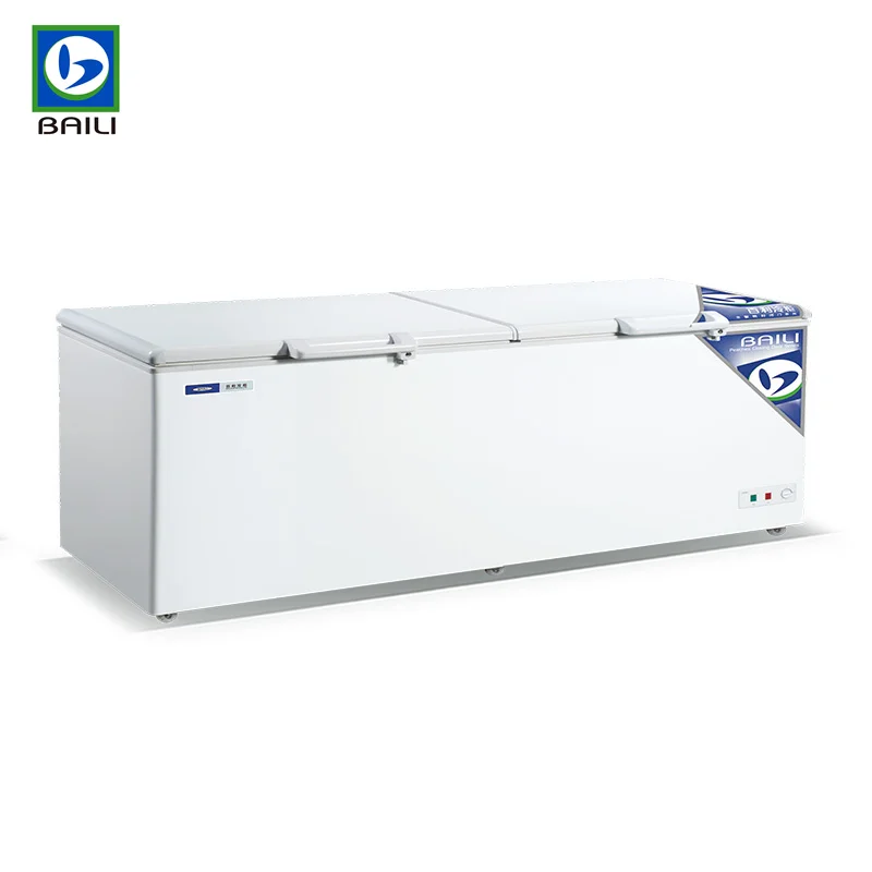 Cabinet Freezer Refrigerator Equipment for Meat Large Capacity Two Door Top Open Refrigeration Chest Freezer