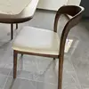 Walnut-colored off-white leather
