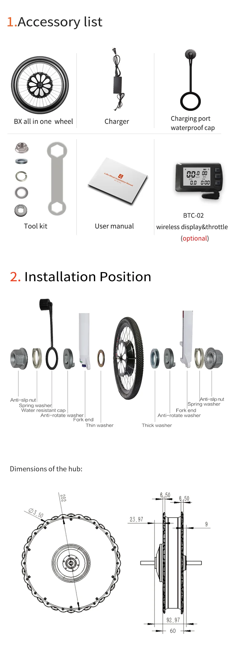 Lvbu Wheel Bx30d 36v Electric Bike Kit With Battery Europe For Other