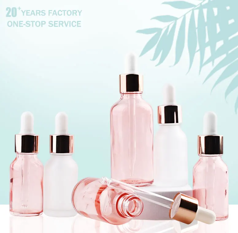 Luxury Empty Matte Black Glass Serum Hair Oil Bottle Bamboo Dropper