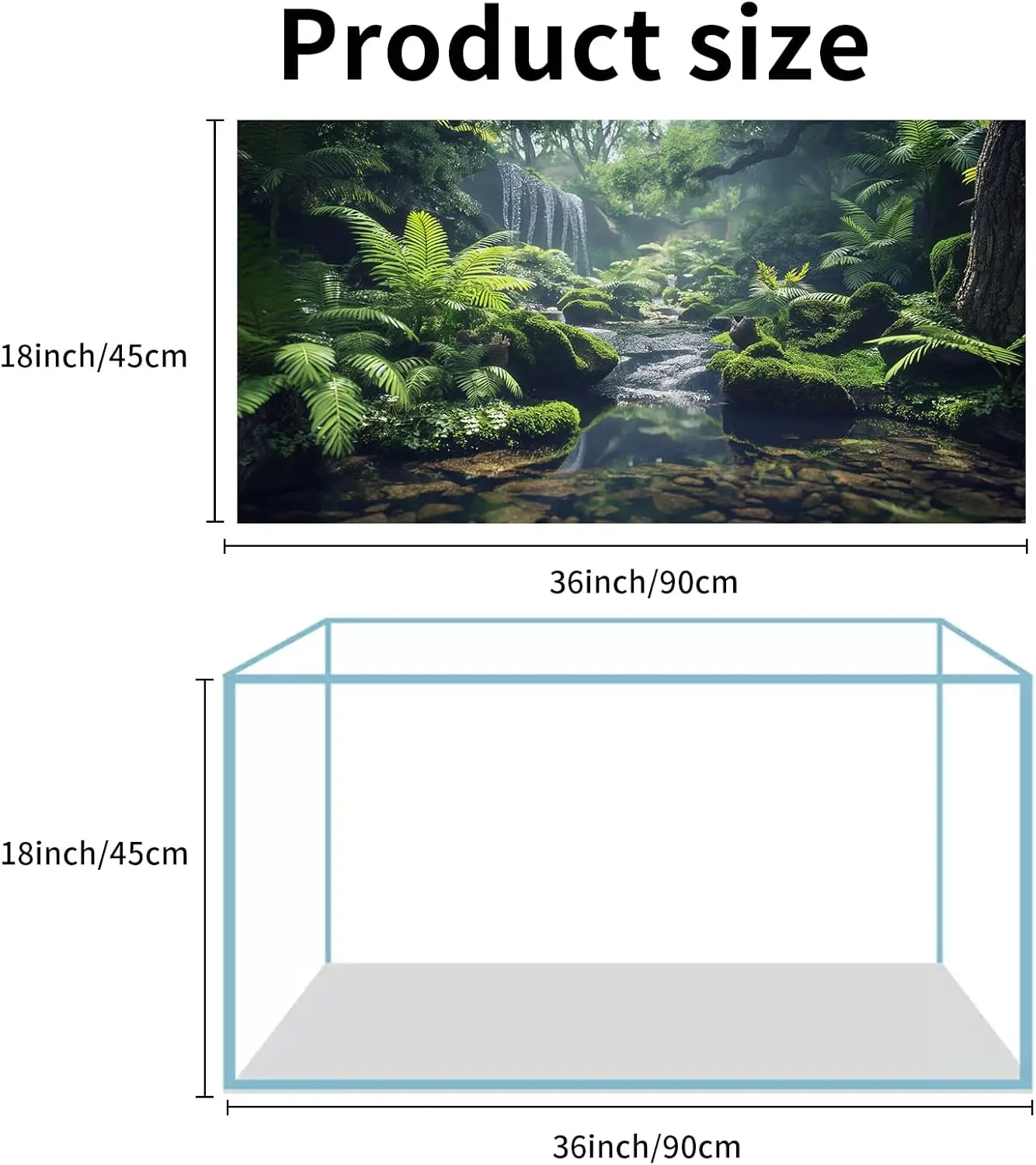 Free Design Custom Fishtank One Side Black Blue Aquariums Accessories Resin Glue Gel for Aquarium 3D 4 Ft Fish Tank Background