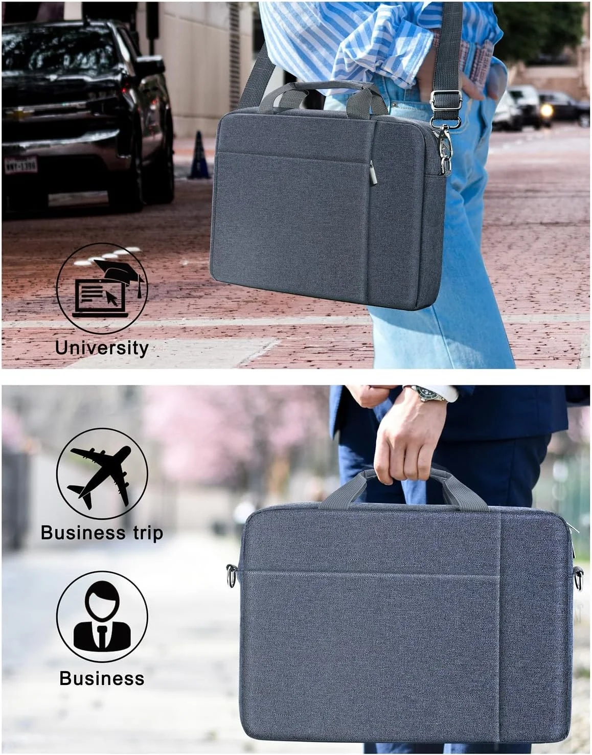 product shoulder strap carrying briefcase messenger large case laptop sleeve case shockproof eva business carrying cover bag-31