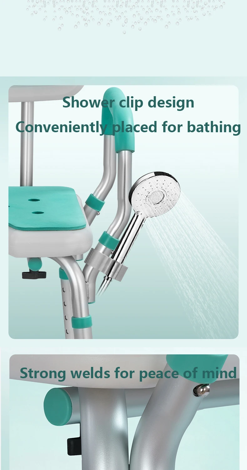 product wholesale adjustable shower chair aluminum bath chair for disable bathroom shower seat chair for shower bathroom stool-9